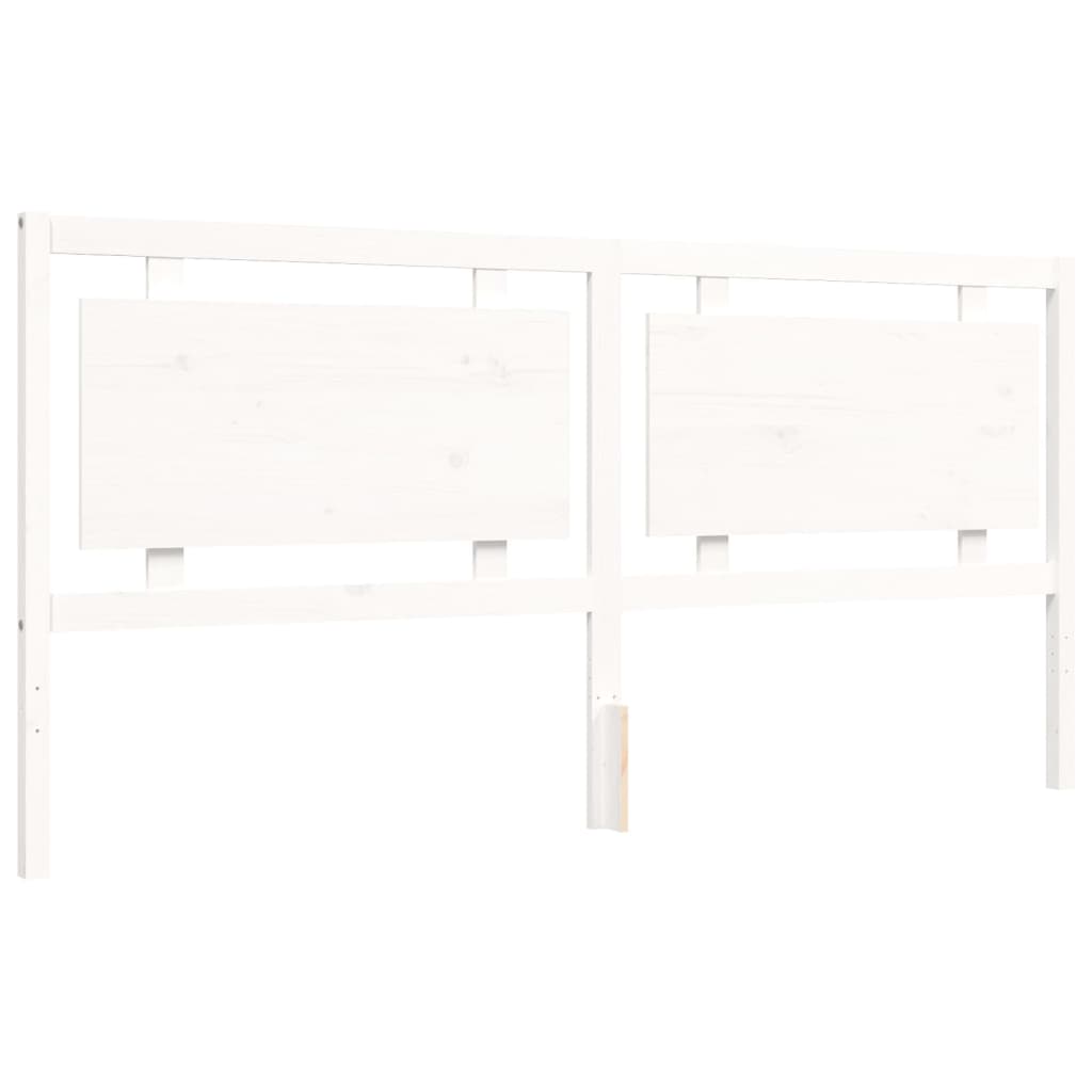 Cadre de lit sans matelas blanc 200x200 cm bois massif