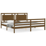 Cadre de lit sans matelas marron miel 200x200 cm bois massif