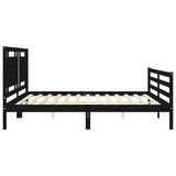 Cadre de lit sans matelas noir 200x200 cm bois massif