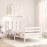 Cadre de lit sans matelas blanc bois massif