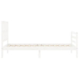 Cadre de lit sans matelas blanc bois massif