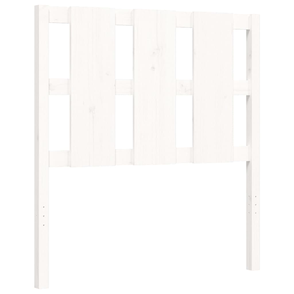 Cadre de lit sans matelas blanc bois massif