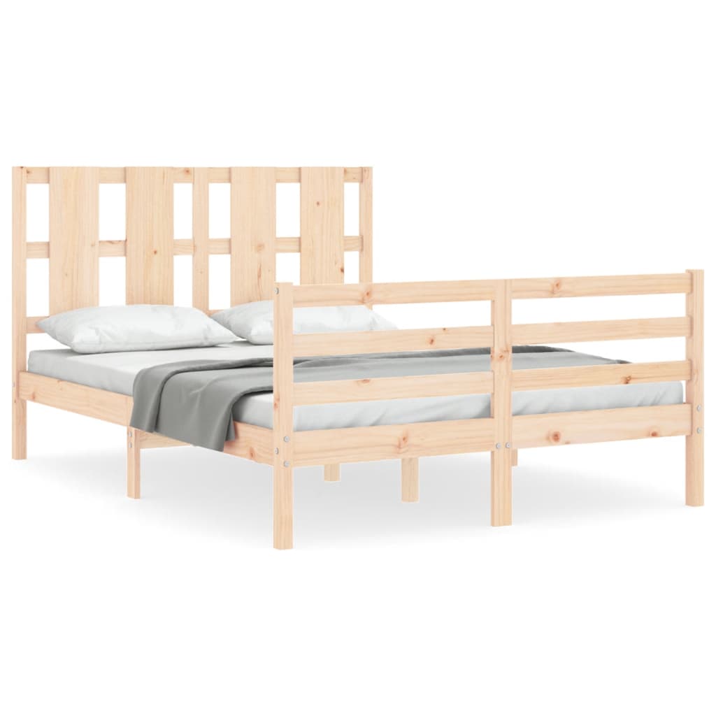 Bed frame without mattress 140x190 cm solid wood