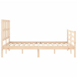 Cadre de lit sans matelas 140x190 cm bois massif