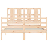 Bed frame without mattress 140x190 cm solid wood