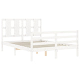 Cadre de lit sans matelas blanc 140x190 cm bois massif