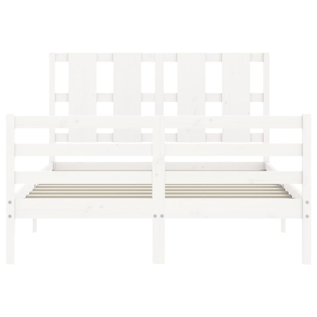 Cadre de lit sans matelas blanc 140x190 cm bois massif