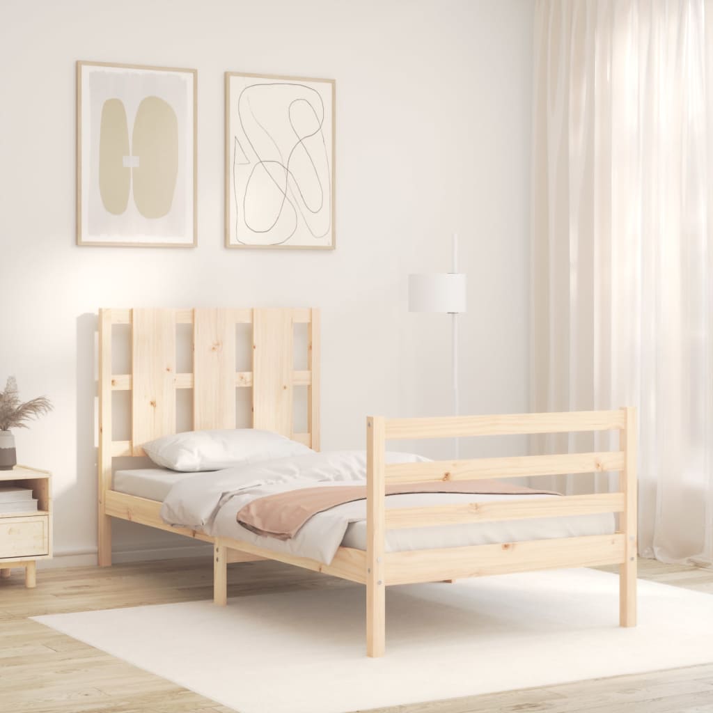 Cadre de lit sans matelas 90x200 cm bois massif