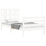 Cadre de lit sans matelas blanc 90x200 cm bois massif