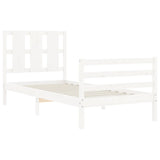 Cadre de lit sans matelas blanc 90x200 cm bois massif