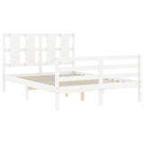 Cadre de lit sans matelas blanc 140x200 cm bois massif