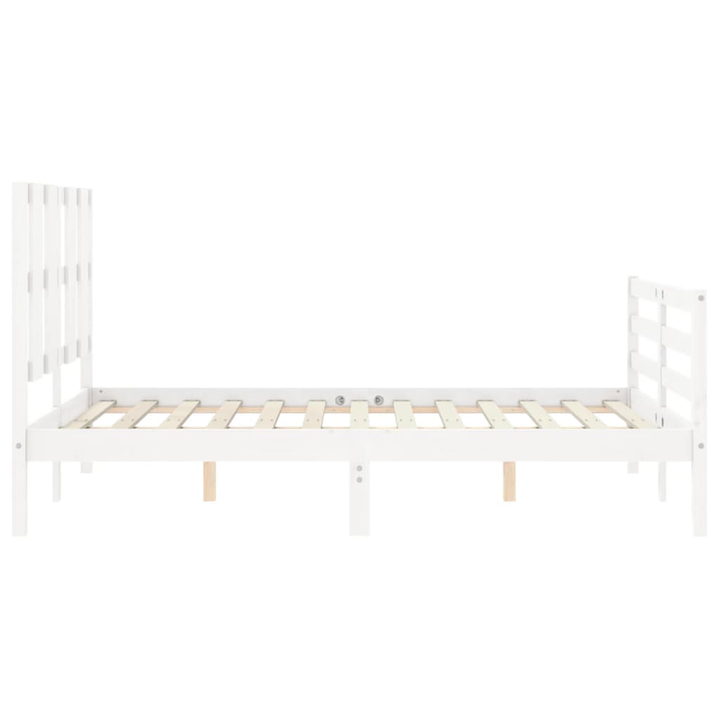 Cadre de lit sans matelas blanc 140x200 cm bois massif