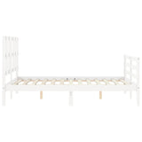 Cadre de lit sans matelas blanc 140x200 cm bois massif