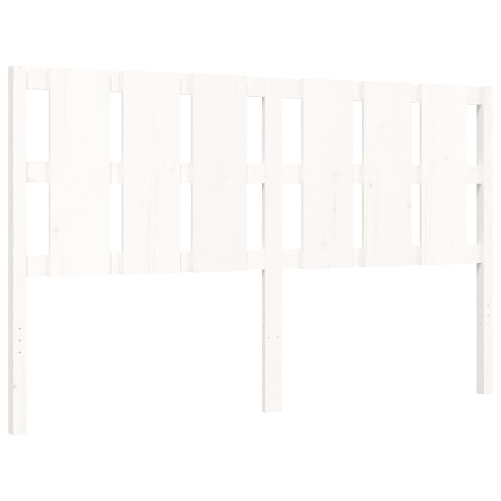 Cadre de lit sans matelas blanc bois de pin massif