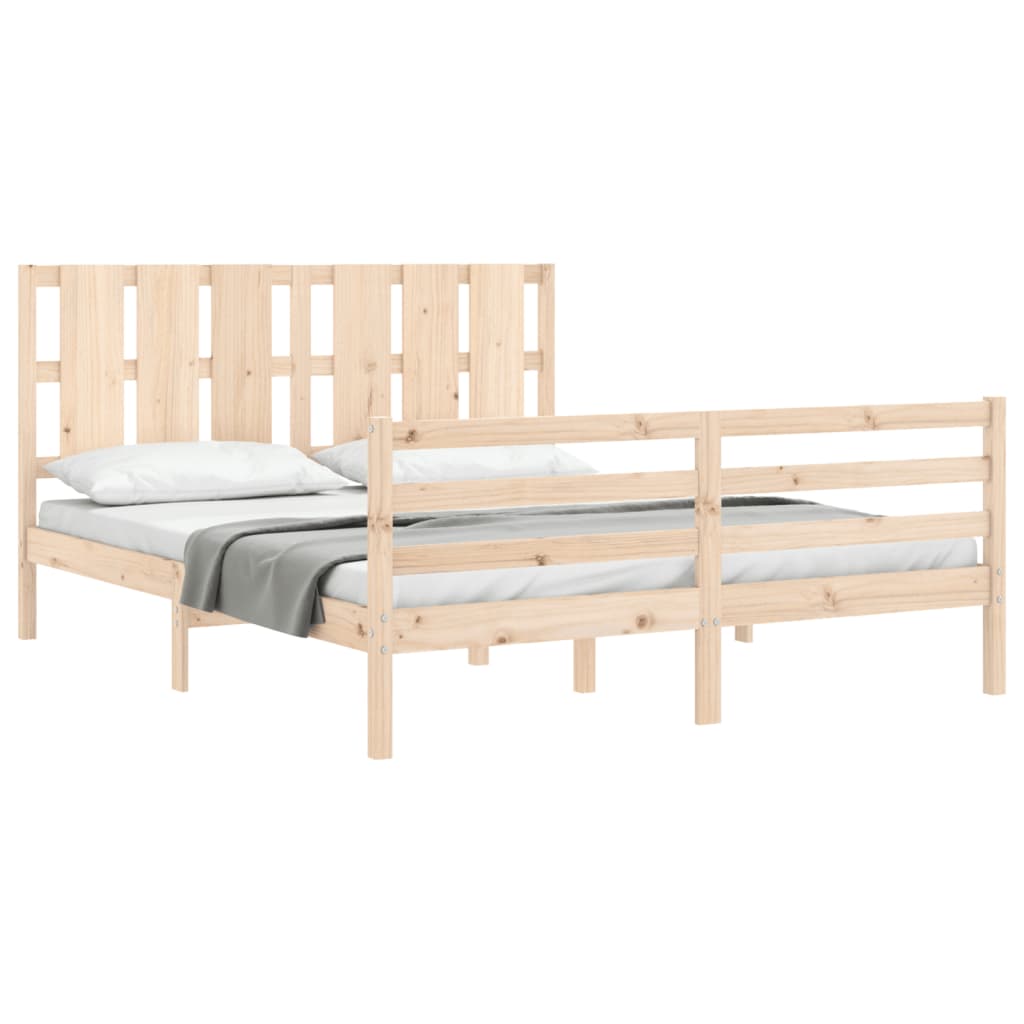 Cadre de lit sans matelas 160x200 cm bois massif