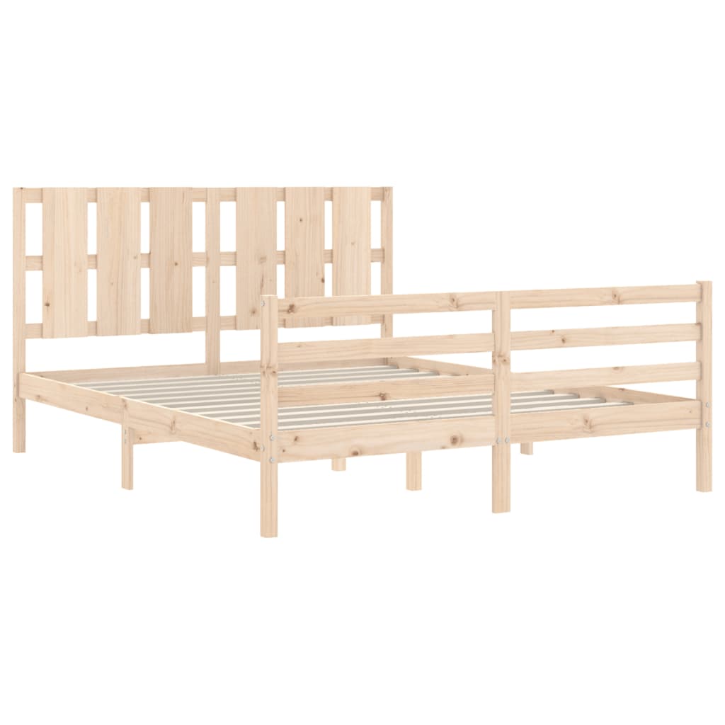 Cadre de lit sans matelas 160x200 cm bois massif