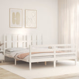 Bed frame without mattress white 160x200 cm solid wood