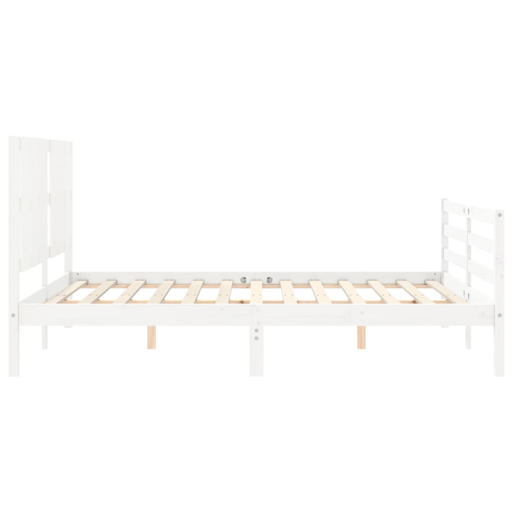 Bed frame without mattress white 160x200 cm solid wood