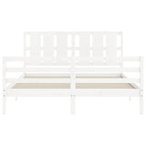 Bed frame without mattress white 160x200 cm solid wood