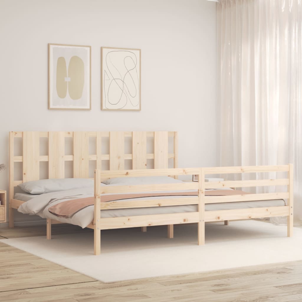 Bed frame without mattress 200x200 cm solid wood