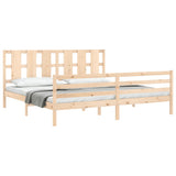 Bed frame without mattress 200x200 cm solid wood