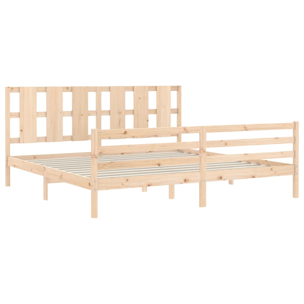 Bed frame without mattress 200x200 cm solid wood