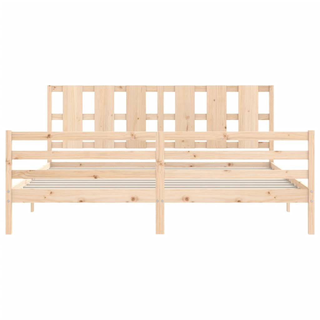 Bed frame without mattress 200x200 cm solid wood