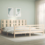 Bed frame without mattress 200x200 cm solid wood