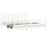 Cadre de lit sans matelas blanc 200x200 cm bois massif