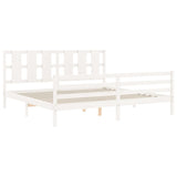 Cadre de lit sans matelas blanc 200x200 cm bois massif