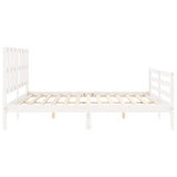 Cadre de lit sans matelas blanc 200x200 cm bois massif