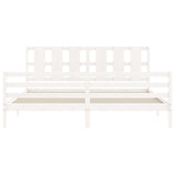 Cadre de lit sans matelas blanc 200x200 cm bois massif