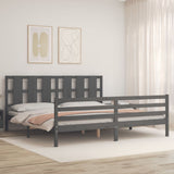 Cadre de lit sans matelas gris 200x200 cm bois massif