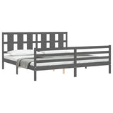 Bed frame without mattress gray 200x200 cm solid wood