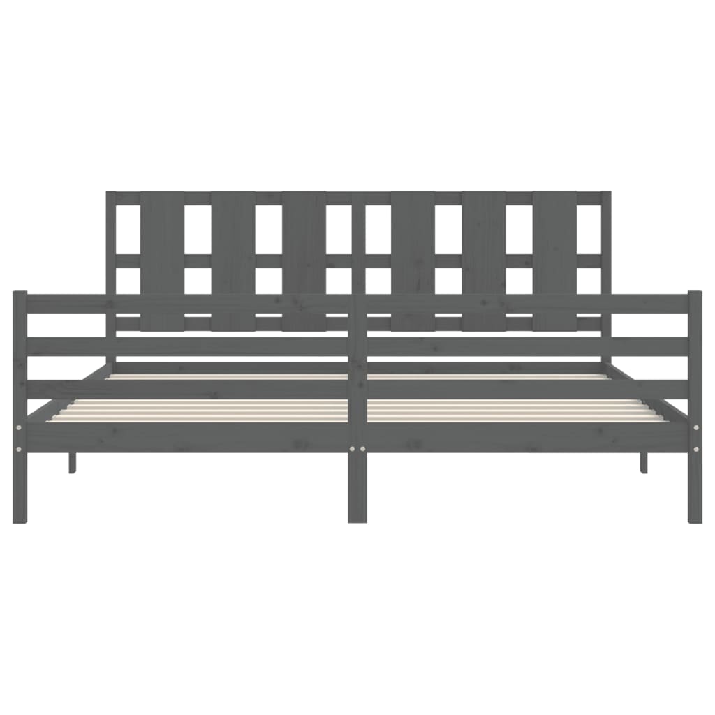 Bed frame without mattress gray 200x200 cm solid wood