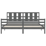 Cadre de lit sans matelas gris 200x200 cm bois massif