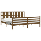 Cadre de lit sans matelas marron miel 200x200 cm bois massif