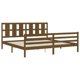 Cadre de lit sans matelas marron miel 200x200 cm bois massif