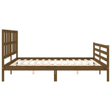 Cadre de lit sans matelas marron miel 200x200 cm bois massif