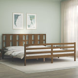 Cadre de lit sans matelas marron miel 200x200 cm bois massif