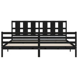 Cadre de lit sans matelas noir 200x200 cm bois massif