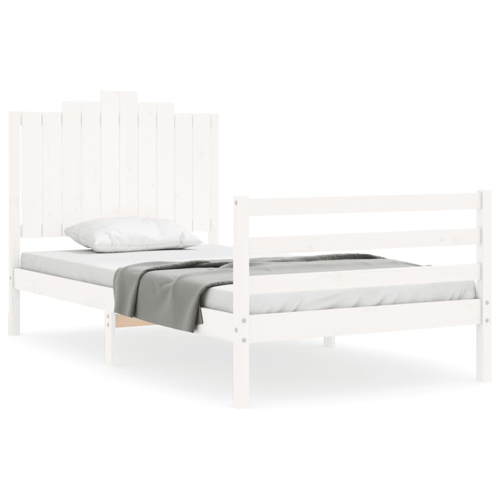 Cadre de lit sans matelas blanc 100x200 cm bois massif