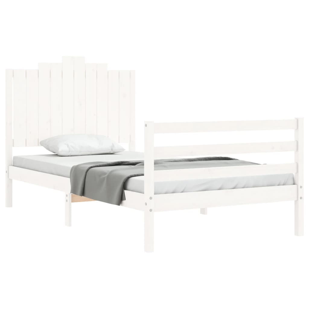 Cadre de lit sans matelas blanc 100x200 cm bois massif