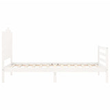 Cadre de lit sans matelas blanc 100x200 cm bois massif