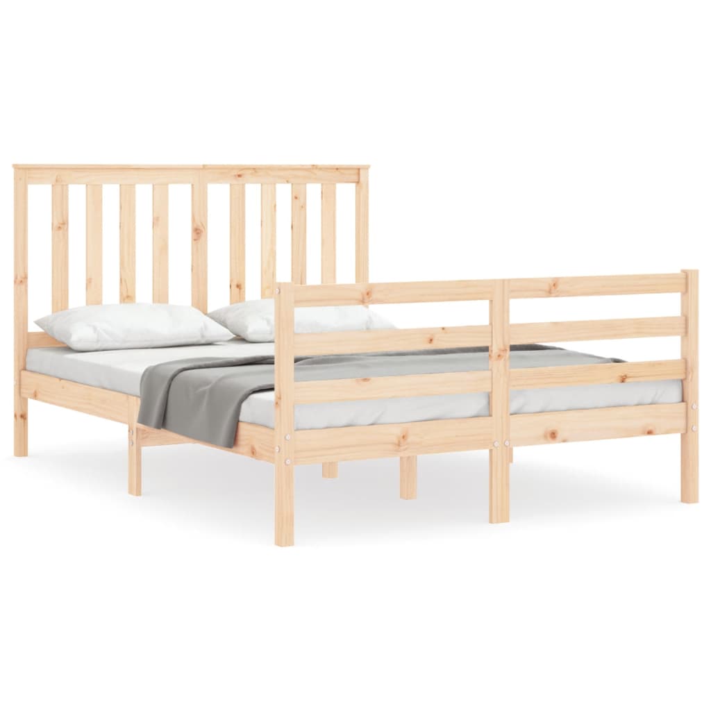 Bed frame without mattress 140x190 cm solid wood