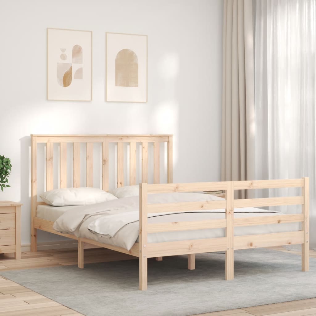 Cadre de lit sans matelas 140x190 cm bois massif