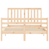 Bed frame without mattress 140x190 cm solid wood