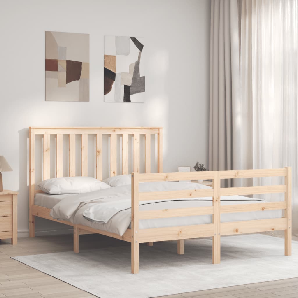 Cadre de lit sans matelas 140x190 cm bois massif