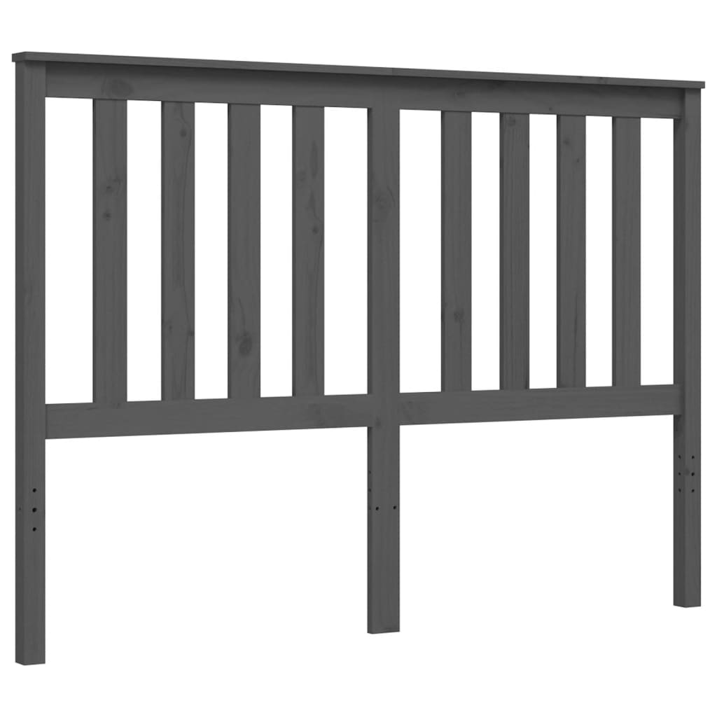 Cadre de lit sans matelas gris 140x190 cm bois massif