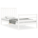 Bed frame without mattress white 100x200 cm solid wood